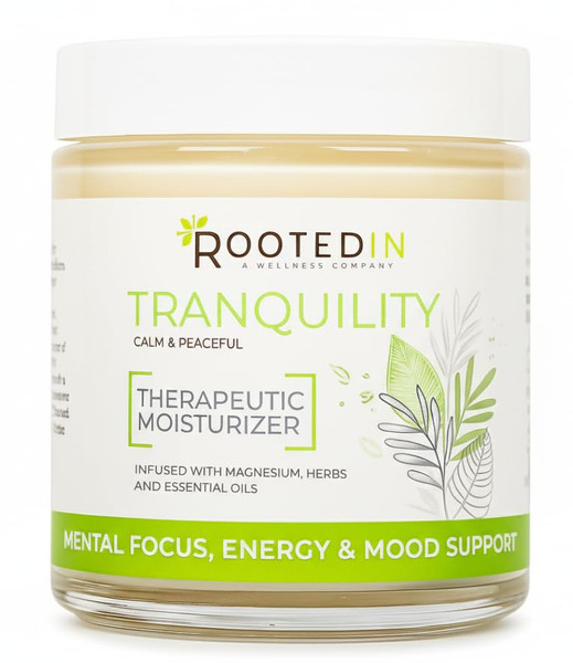 Rooted In Magnesium Cream with Ashwagandha – Aromatherapy Stress Relief & Calming Lotion – High Potency Topical Magnesium for Pain, Sleep & Muscle Relief – 4oz