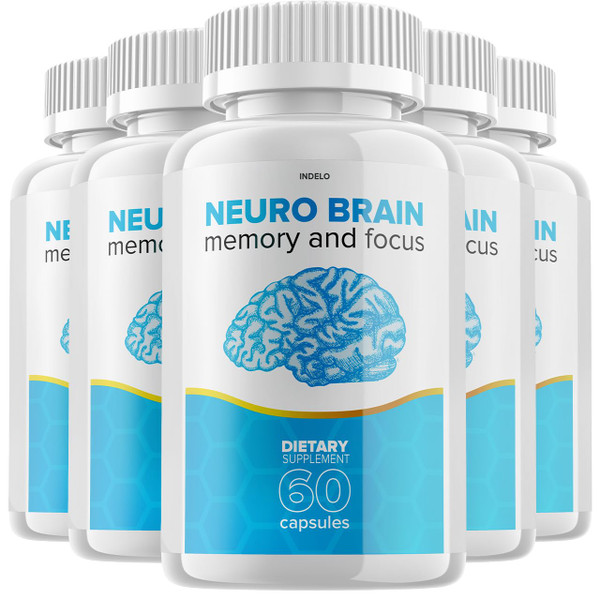 (5 Pack) Neuro Brain and Focus Supplement, Neuro Brain Memory Focus and Cognitive Support, Neuro Brain Pills Nootropic NeuroBrain to Boost Memory Neuro Brain Vitamin (300 Capsules)