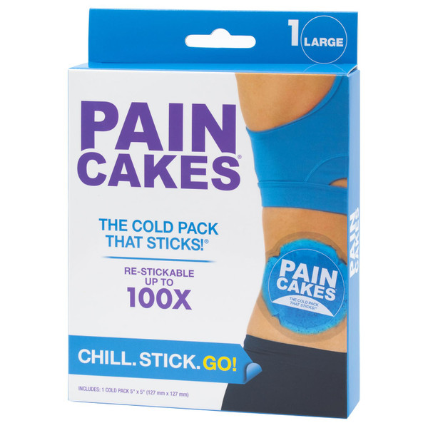 PAINCAKES Reusable Sticks to Body, 5 Pack, Round Cold Pack, 5" Large, Stickable Ice Pack for Targeted Cold Therapy, Perfect for Injuries, and Small Areas, Latex-Free Cold Compress, Blue
