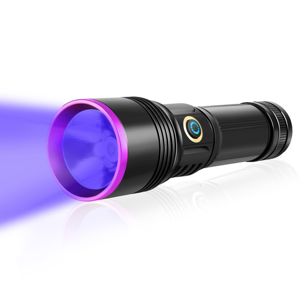 Minflower 365nm UV Flashlight, 20W High Power Rechargeable Black Light for Pet Urine Detection, Resin Curing, Rocks, Scorpion, Ultraviolet LED UV Light MF-UV01