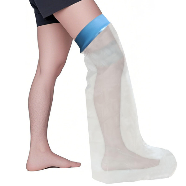 Wateproof Cast Covers for Shower Leg Adult, Full Leg Protector Shower Bandage Wound Showering for Broken Knee Foot Ankle Wound Burns Care Supplies, After Surgery Gifts,Reusable(30.7 in. Long)