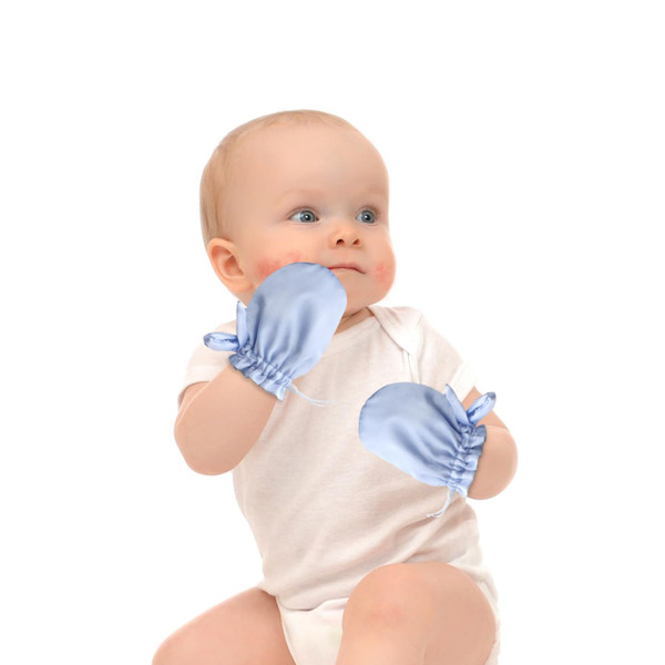 pinklilycare 1 Pair Satin Eczema Mittens for Babies Eczema Gloves Anti Scratch Eczema Relief Mittens Adjustable