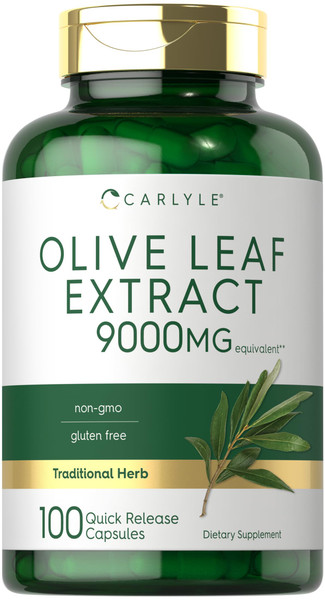 Carlyle Olive Leaf Extract Capsules | 100 Count | Non-GMO, Gluten Free | High Potency Supplement
