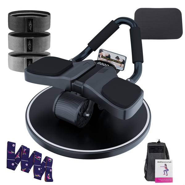 2024 First Ever Calorie Counting Ab Roller High-Performance Abdominal Exercise Machine with Automatic Rebound, Multi-layered Anti-Slip Design & Versatile Exercise Bands with 3 Strength Level & 1 Yoga