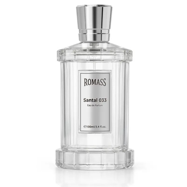 ROMASS Santal 033 Unisex EDP Parfum Spray 100ML Aromatic Woody Fragrance with Cardamom Violet Cedarwood Sandalwood Vetiver Musk Leather Violet