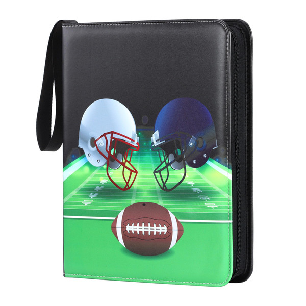 Zettokete Football Card Binder 9 Pocket - Holds Up to 900 Cards, Zippered Binder with Carry Handle for Football Cards Collectors
