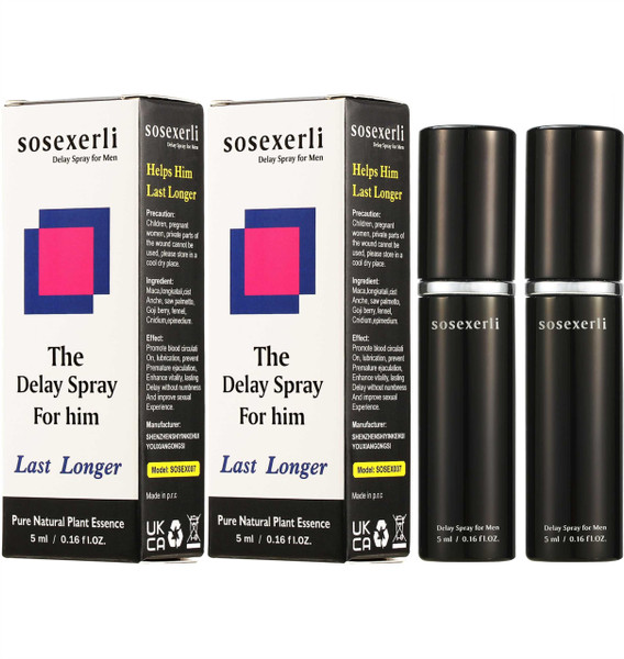 The Delay Spray for Men, Effectively Enhanced-Extends Men's Time and Enhances Comfort, Climax Control to Last Longer in Bed + Prolong Climax for Him (Pack of 2)