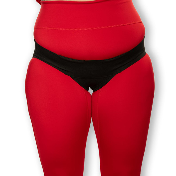 Femme Jock Pelvic Support Belt for Women | Pregnancy & Postpartum Uterus Girdle | SPD, Bladder Support, Vulvar Varicosities Relief | Low Waist - Black (Large - Brief size 28 fits waist up to 34 inches)