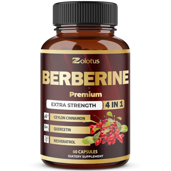 Zolotus Berberine Supplement 14600mg with Ceylon Cinnamon, Quercetin, Resveratrol for Support Immune Fuction