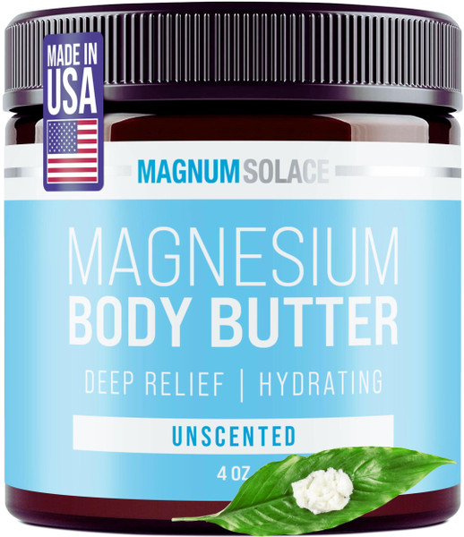 Magnum Solace Magnesium Body Butter - Nighttime Magnesium Cream - Lightly Scented