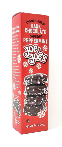Trader Joe's Dark Chocolate Covered Peppermint Joe Joe's Cookies (Pack of 1)