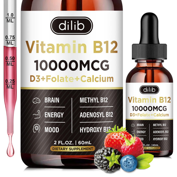 Vitamin B12 Complex 10000 mcg | Vegan Triple Liquid B-12 Drops Sublingual Supplement | Methylcobalamin & Adenosylcobalamin & Hydroxo Blend for Long-Lasting Energy and Healthy Metabolism Berry Flavor Vitamin B12 Complex 10000 mcg | Vegan Triple Liquid B-12 Drops Sublingual Supplement | Methylcobalamin & Adenosylcobalamin & Hydroxo Blend for Long-Lasting Energy and Healthy Metabolism Berry Flavor