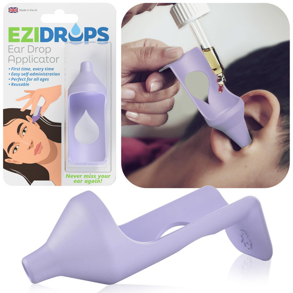 EziDrops Ear Drop Applicator Aid – Precise & Easy Application for Ear Drops – Fits Most Standard Ear Drop Bottles Including Droppers – Portable, Reusable Ear Cleaning & Medication Tool