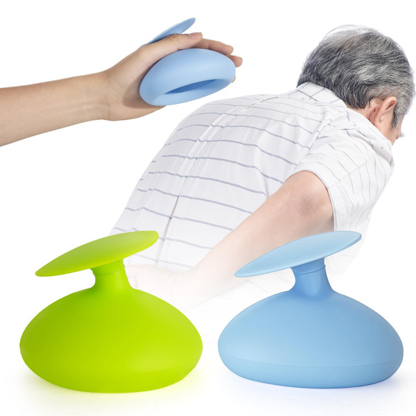 Silicone Palm Chest Percussion Cup, Chest Physical Aid Therapy Cup, Mucus Flutter Removal Device, Percussion Treatment for Mucus, Sputum, and Expectoration Problem(4.3 * 3.5 Inch for Adult) (Green)