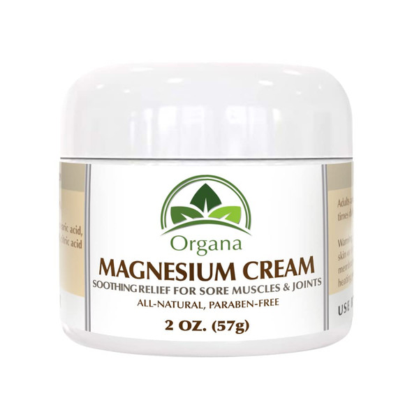 Organa Magnesium Cream - Fast-Absorbing Magnesium Lotion for Sleep - Topical Magnesium Lotion for Soothing & Instant Relief - Fast Absorbing and Fast Acting Foot Cream - Magnesium Butter