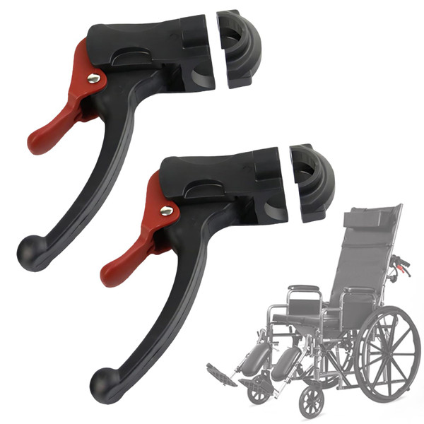 LITEMATIRA Wheelchair Replacement Hand Brake with Self-Locking Brake System, 2 Pcs (1“)