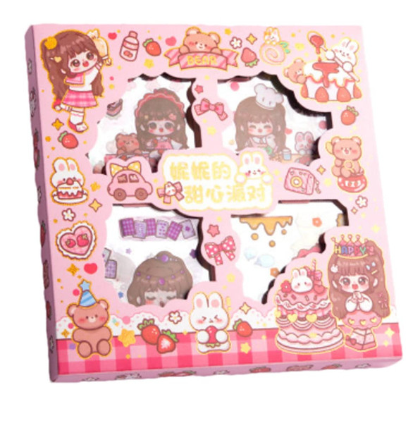 100 Sheets Cute Stickers Waterproof Laptop Scrapbook Vinyl Woshi Stickers Aesthetic Kawaii Clear Stickers Packs for Journaling Gifts for Kids Girls Boys (Sweet Stickers)