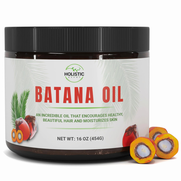 Holistic Depot Batana Oil - The Honduran Miracle Oil for Hair Growth and Skin Care - 100% Pure - 16 Oz (454G)