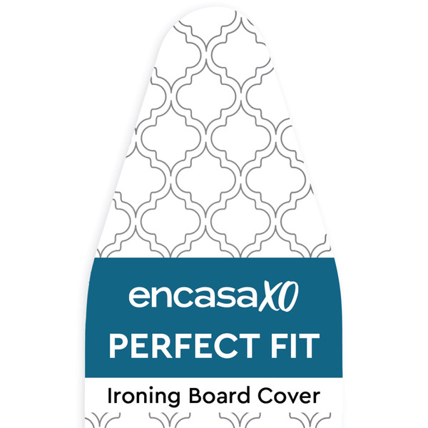 Encasa XO Ironing Board Cover and Pad 42"x14" - Thick 3mm Felt Padding, Drawstring Tightening & Lock, Easy Fit, Scorch & Stain Resistant, Fits Medium Ironing Board - White Tiles Encasa XO Ironing Board Cover and Pad 42"x14" - Thick 3mm Felt Padding, Drawstring Tightening & Lock, Easy Fit, Scorch & Stain Resistant, Fits Medium Ironing Board - White Tiles
