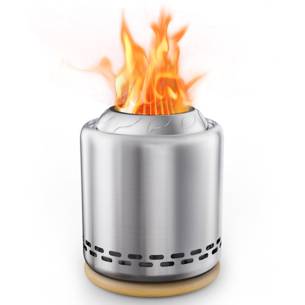 OGERY Tabletop Fire Pit with Stand 7.9 x 6.1 in, Low Smoke Stove Outdoor Table Top Firepit for Urban & Suburbs, Fueled by Pellets or Wood, Portable Mini Fire Pit with Travel Bag, Stainless Steel