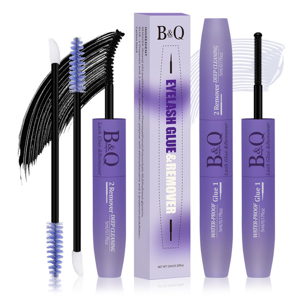 B&Qaugen Lash Bond DIY Eyelash Glue and Lash Remover Fast Removal with No Residue (Bond and Seal)