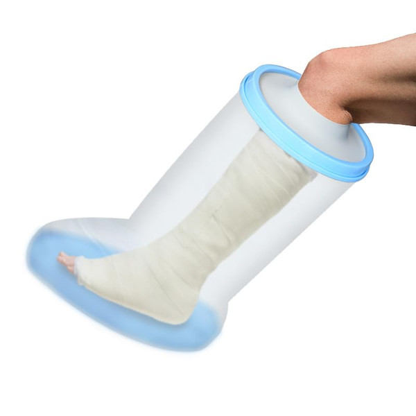 Adult Leg Cast Protector for Shower, KT6103 Cast Cover for Shower Leg with Non-Slip Padding Bottom, Waterproof Lower Leg Shower Boot Cover Watertight Protection to Broken Leg, Foot, Ankle