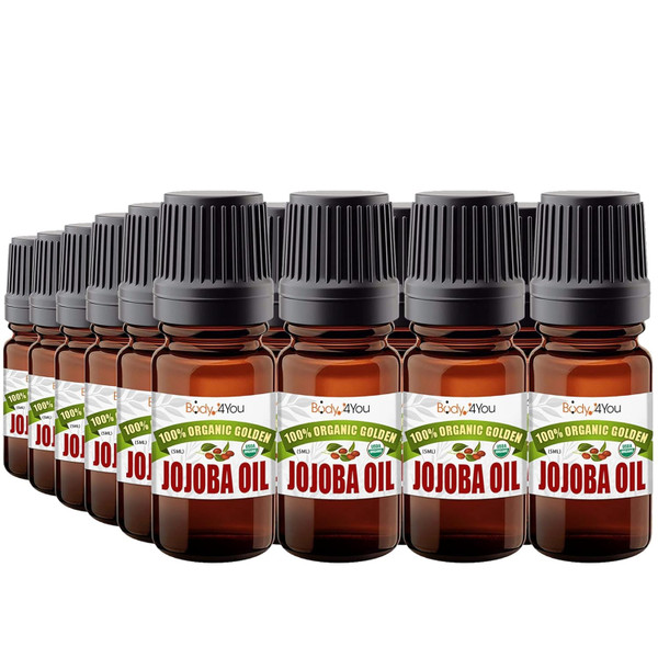 BodyJ4You Jojoba Oil Piercing Aftercare - Stretched Ear Gauges Tragus Nose Septum Lip Navel - Natural Recovery Skin Moisturizer - 100% Pure Unrefined Wax - Pack of 24