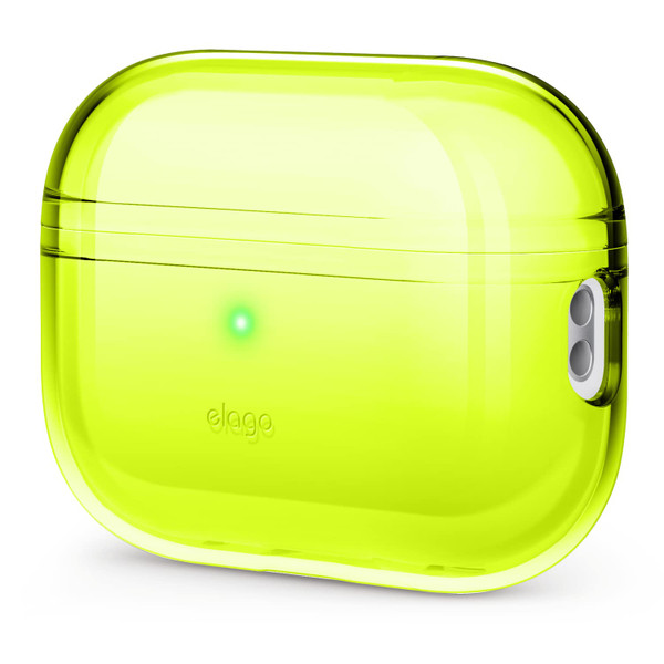 elago Compatible with AirPods Pro 2nd Generation Case Clear Cover - Compatible with AirPods Pro 2 Case, Protective Case Cover, Shockproof, Wireless Charging, Reduced Yellowing [Neon Yellow]