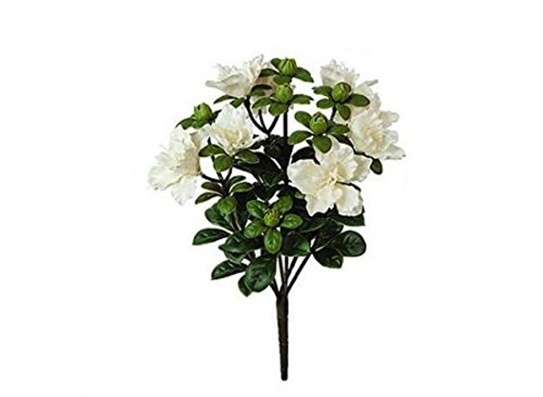 14" Artificial Azalea Bush- White