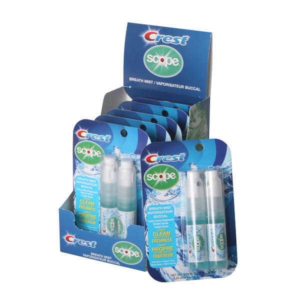 Crest Scope | Six 2-Pack of Mint Breath Mist Sprays (12 Total Sprays) - 0.24 Ounce (7mL) - Made in an FDA Audited USA Facility