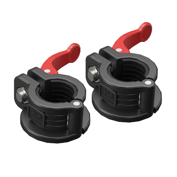 MAXRICH T Barbell Clamp 1 inch Multiple Sizes & Adjustable Weight Clips for Barbell Quick Release Barbell Clips|Barbell Collar Bar Locks for Weight Lifting (Black+Red)