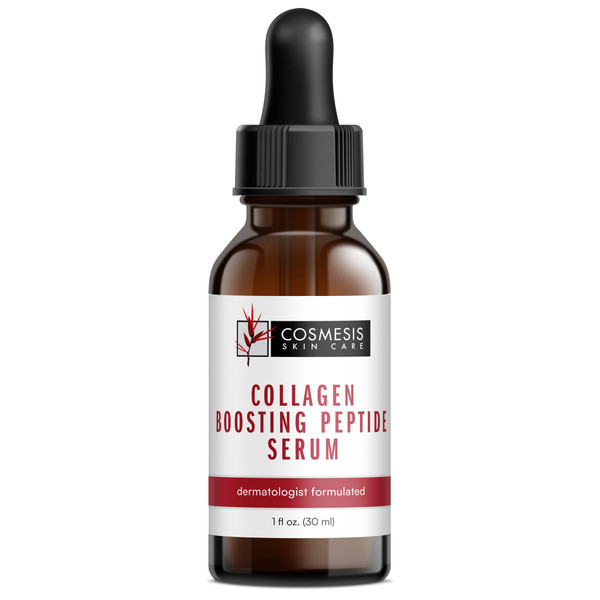 Collagen Boosting Peptide Serum - Synthesizes All Major Collagen Types, Improves Firmness, Smoothness & Reduces Wrinkles - 1 oz. Cosmesis