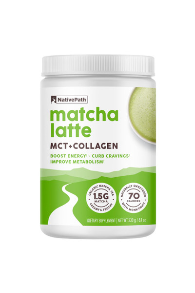 NativePath Collagen Peptides - Hydrolyzed Type 1 & 3 Collagen. Keto & Paleo Grass-Fed Protein Powder for Hair, Skin, Nails, Bones, Joints, Digestion and More - No Gluten or Dairy (Matcha Latte, 230g)