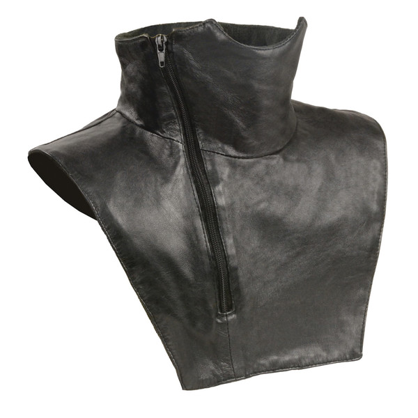 Milwaukee Leather SH165 Black Unisex Premium Leather Neck Warmer - Fleece Lined (Large/X-Large)