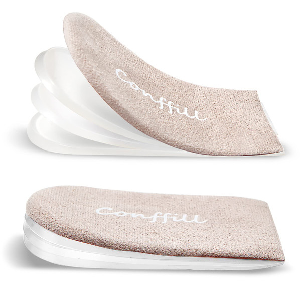 Adjustable Orthopedic Heel Lift Inserts Gel Height Increase Insoles for Women Men Leg Length Discrepancy, Heel Pain, Heel Spurs, 4-Layer Stackable Gel Shoe Lifts Lift Shorter Leg Uneven Hips