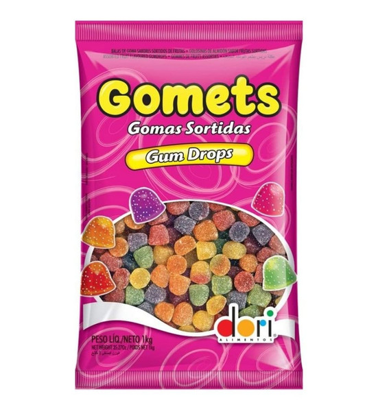 Dori Gomets Assorted Fruit Flavoured Gum Drops Bala De Goma Sortida Caramelo Gomoso Jujuba - 500g