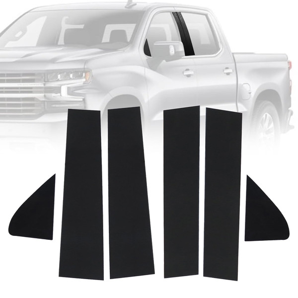 Priprilod Cover Pillar Posts Door Window Trim Gloss Black Fit for Chevy Silverado 1500 GMC Sierra 1500 Door Window Pillar Posts Molding Cover Trim Stickers Anti Scratch 2019 2020 2021 2022 2023 2024
