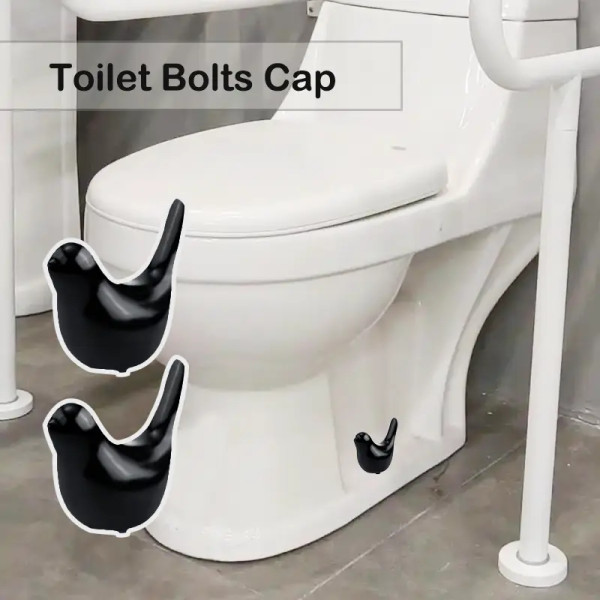 2-Pcs Ceramic Bird Toilet Bolt Covers, Toilet Bolt Caps , easy to install, no power needed, suitable for bathroom decor,Cute Home Decor