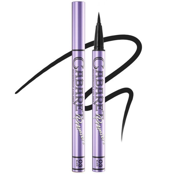 Vivienne Sabó Cabaret Premiere Waterproof Eyeliner Pen – Felt Tip Liquid Eyeliner, Matte Long Wear Eye Liner, Smudge-Proof Quick-Dry Precision Line Formula, Easy Removal, Black, 0.04 fl oz