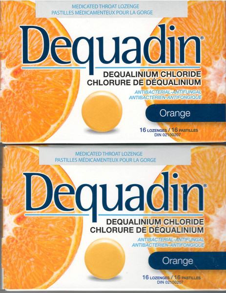Dequadin Orange Anti-Bacteria Dequalinium Lozenges 2 Boxes of 16 Dequadin Orange Anti-Bacteria Dequalinium Lozenges 2 Boxes of 16