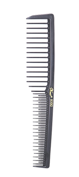 Krest 6000 7 in. Teasing Combs Lift Vent Hair Combs Pack Space Tooth Wide teeth Comb 12 Pc. (Black)