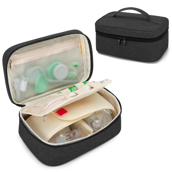 BAFASO Wearable Breast Pump Bag Compatible with Elvie and Momcozy Breast Pump, Case for Wearable Breast Pump and Extra Parts (Patent Pending), Black