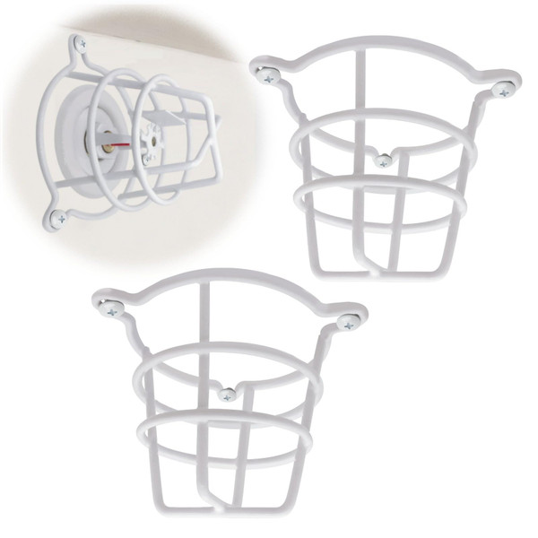 Happy Tree (2 Pack) White Fire Sprinkler Head Guard Cover Cage Protector for Both 1/2" & 3/4" Fire Head for Protecting Side Wall & Pendent Head Fire Sprinkler Covers for Ceiling