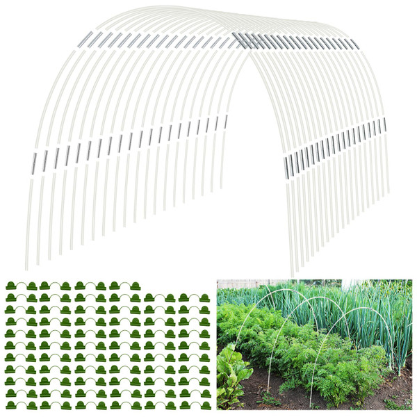 Aierden 100pcs Greenhouse Hoops, 20 Sets Garden Hoops for DIY 3.6FT or Wider Grow Tunnel, for 7FT Long Fiberglass Support Hoops Frame for Garden Fabric, Plant Support Garden Stakes Aierden 100pcs Greenhouse Hoops, 20 Sets Garden Hoops for DIY 3.6FT or Wider Grow Tunnel, for 7FT Long Fiberglass Support Hoops Frame for Garden Fabric, Plant Support Garden Stakes