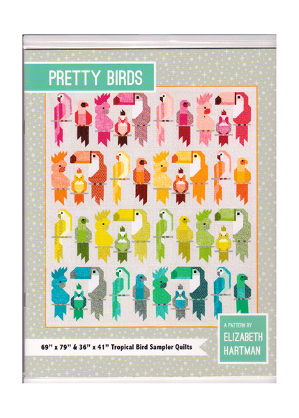 Elizabeth Hartman Quilt Pattern - Pretty Birds (Includes Instructions for Two Pattern Sizes)