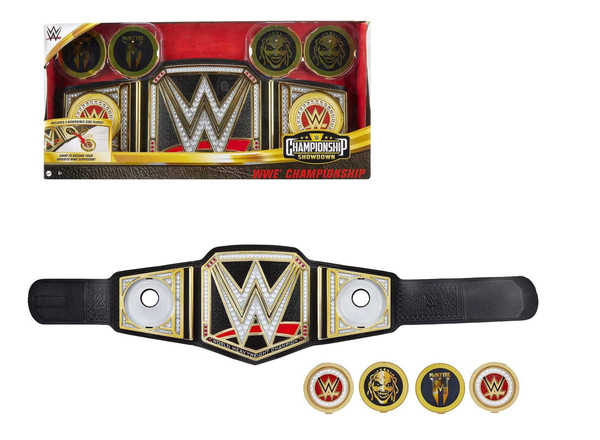 Mattel WWE Deluxe Championship Title, Championship Showdown Wearable Role-Play & Costume Accessory with 4 Swappable Side Plates, Kid-Sized Adjustable Belt