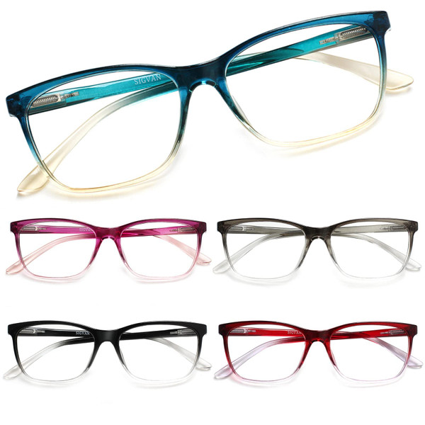 SIGVAN Ladies Reading Glasses Blue Light Blocking Spring Hinge Fashion Pattern Print Eyeglasses for Women (Multicolour 1, 2.75)