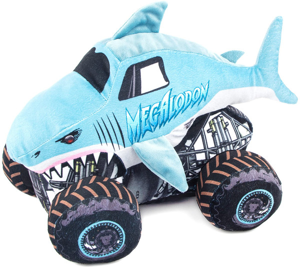 Jay Franco Monster Jam Plush Stuffed Megalodon Pillow Buddy - Super Soft Polyester Microfiber, 16 inches