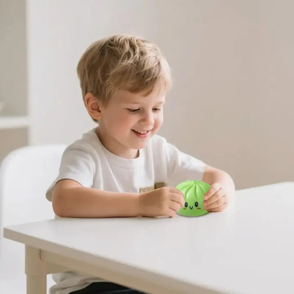 Glitter Dumpling, 3.15 inches in Diameter Dumpling Squishy, Rainbow Dumplings, Cute Anxiety Relief Fidget Toy, with Steamer Box,Soft Squeeze Decompression Dough for Adults