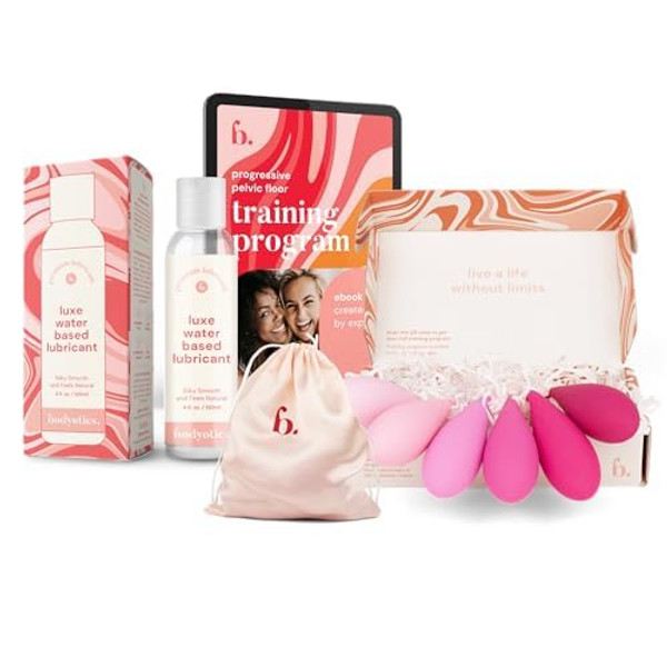Bodyotics Pelvic Floor Muscle Trainer and Lube Bundle - Silicone Pelvic Floor Trainer and Weights for Women (Set of 6) Silicone-Friendly Water-Based Lube for Women and Couples Bodyotics Pelvic Floor Muscle Trainer and Lube Bundle - Silicone Pelvic Floor Trainer and Weights for Women (Set of 6) Silicone-Friendly Water-Based Lube for Women and Couples